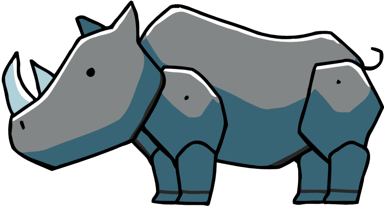 Stylized Cartoon Rhino Illustration PNG Image