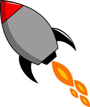 Stylized Cartoon Rocket Graphic PNG Image