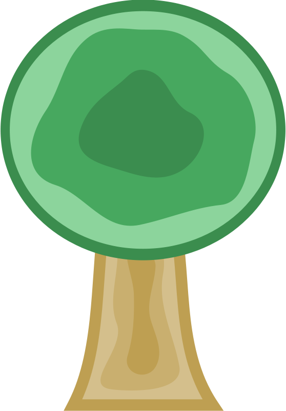 Stylized Cartoon Tree Graphic PNG Image