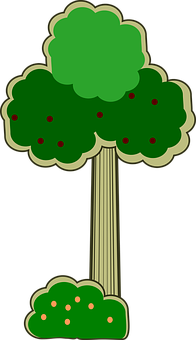 Stylized Cartoon Tree Illustration PNG Image