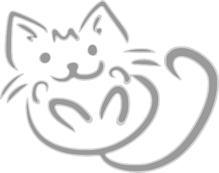 Stylized Cat Drawing PNG Image