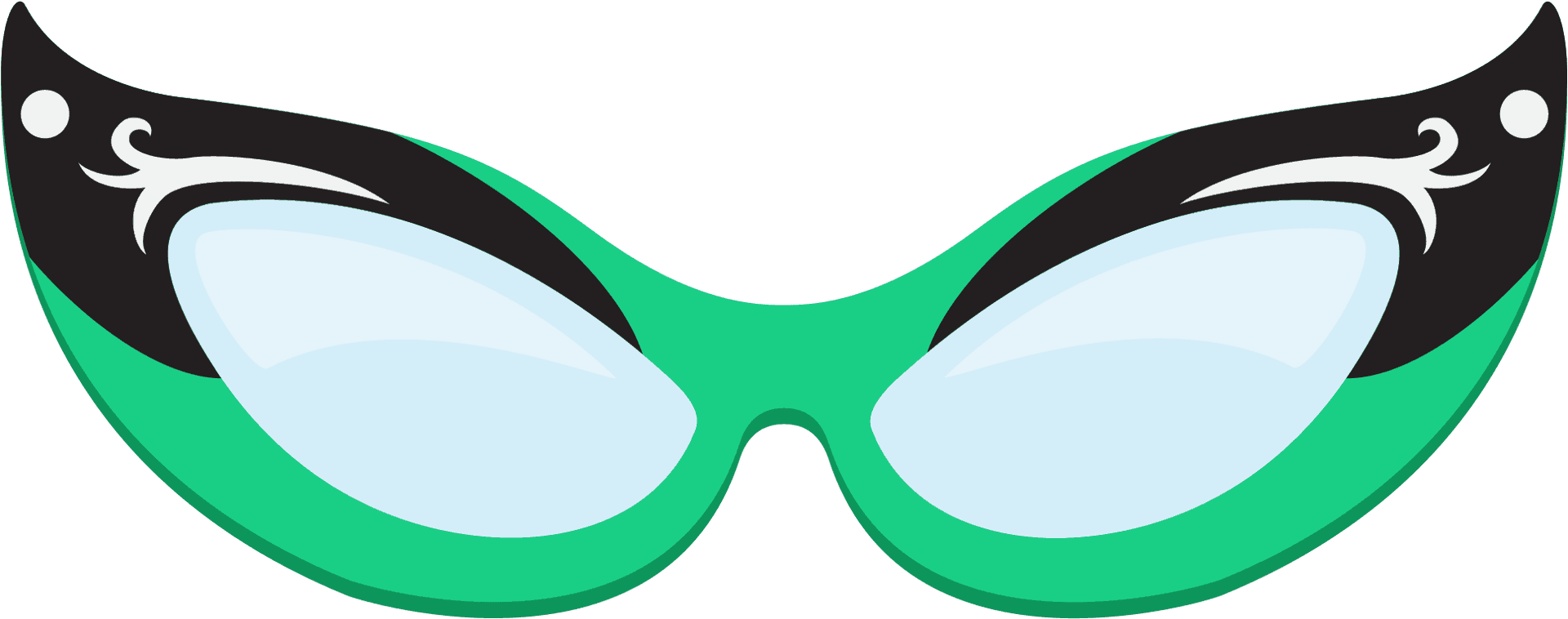 Stylized Cat Eye Sunglasses Vector PNG Image