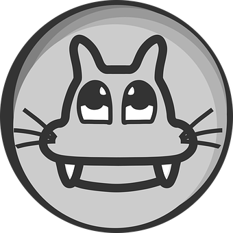 Stylized Cat Icon PNG Image