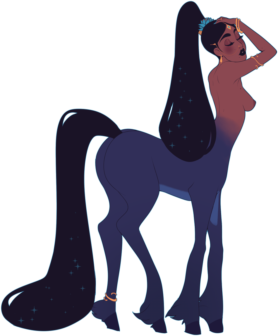 Stylized Centaur Woman Illustration PNG Image