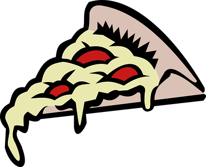 Stylized Cheesy Pizza Slice PNG Image