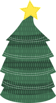 Stylized Christmas Tree Illustration PNG Image