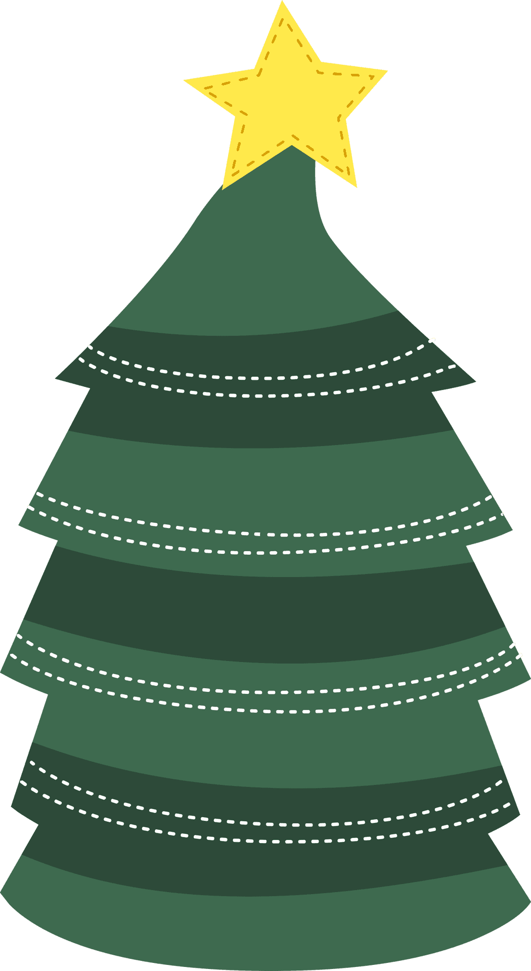 Stylized Christmas Treewith Star Topper PNG Image