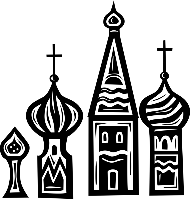 Stylized Church Spires Clipart PNG Image