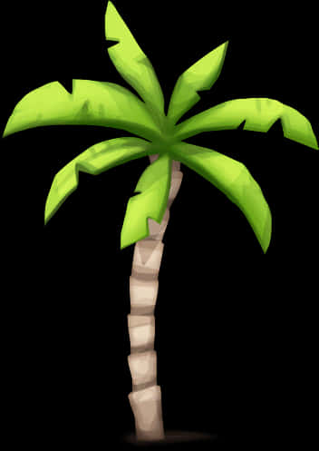 Stylized Coconut Tree Illustration PNG Image