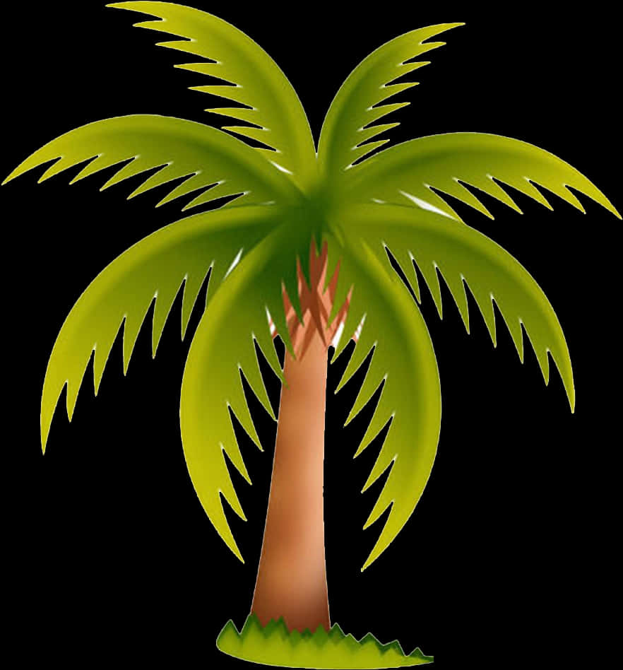 Stylized Coconut Tree Illustration PNG Image