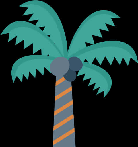 Stylized Coconut Tree Illustration PNG Image