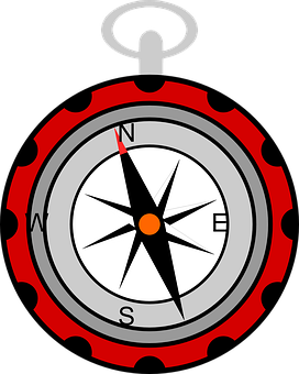 Stylized Compass Gear Design PNG Image