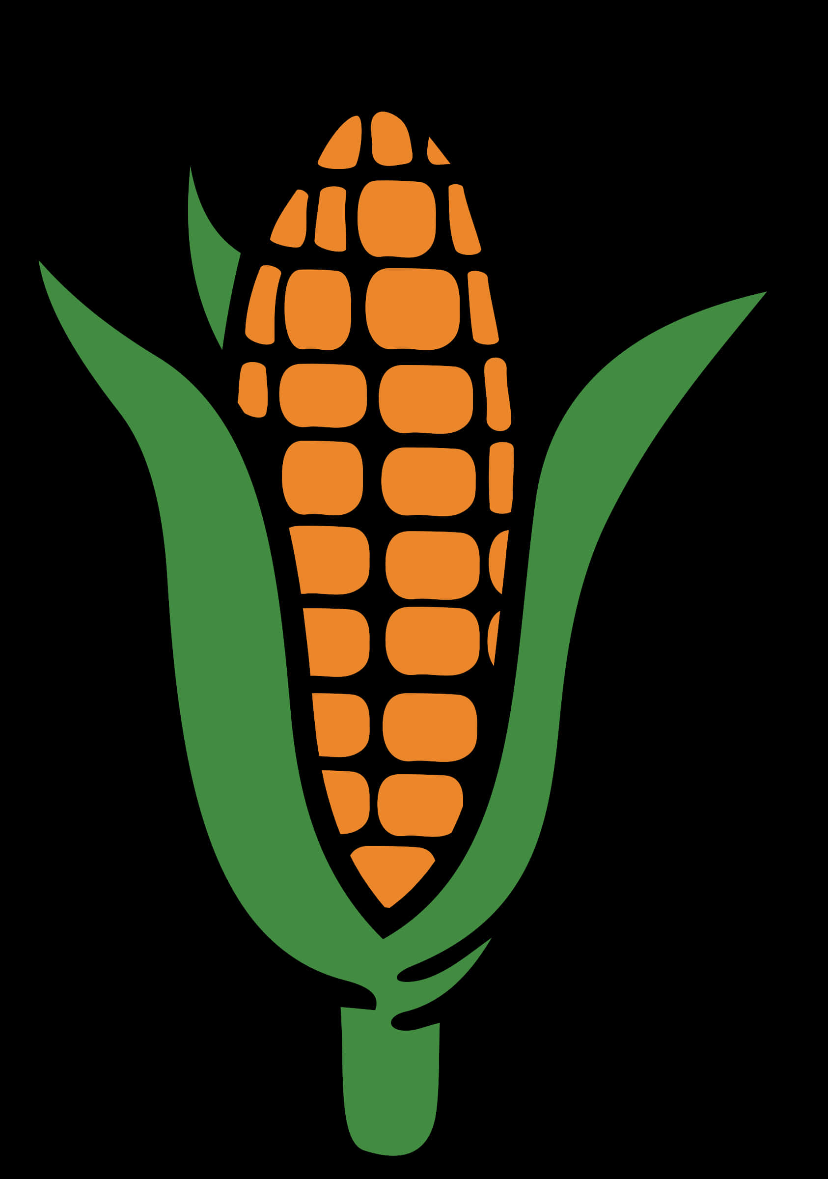 Stylized Corn Illustration PNG Image