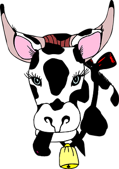 Stylized Cow Illustration PNG Image