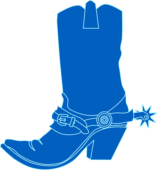 Stylized Cowboy Boot Outline PNG Image