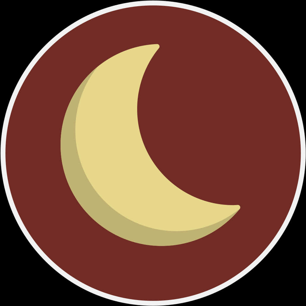 Stylized Crescent Moon Icon PNG Image