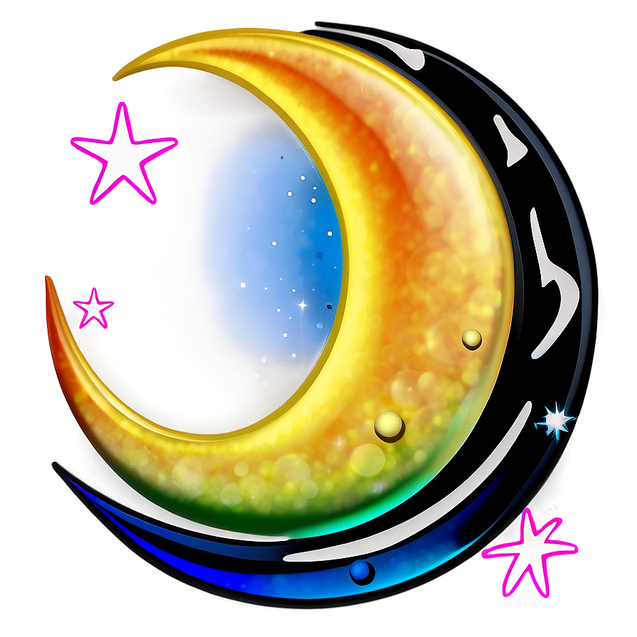 Stylized Crescent Moon Png Vpj PNG Image