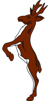 Stylized Dancing Deer Illustration PNG Image