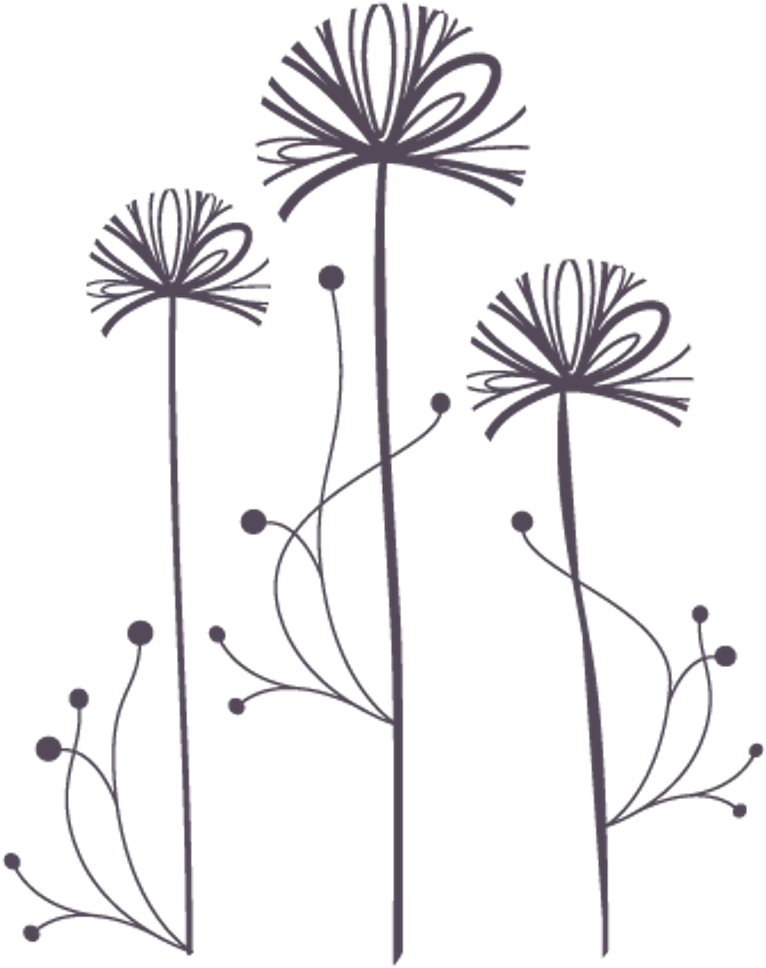 Stylized Dandelion Silhouettes PNG Image