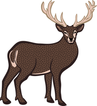 Stylized Deer Illustration PNG Image