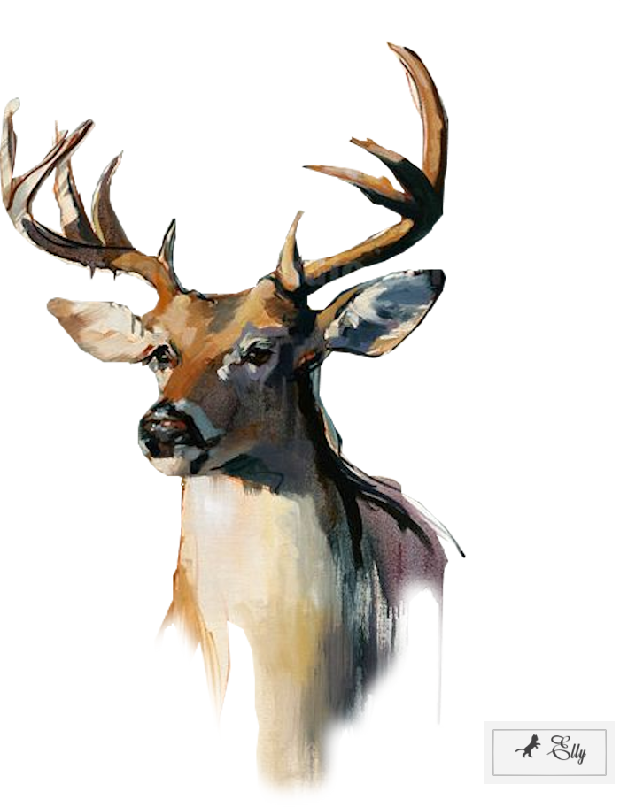 Stylized Deer Painting PNG Image