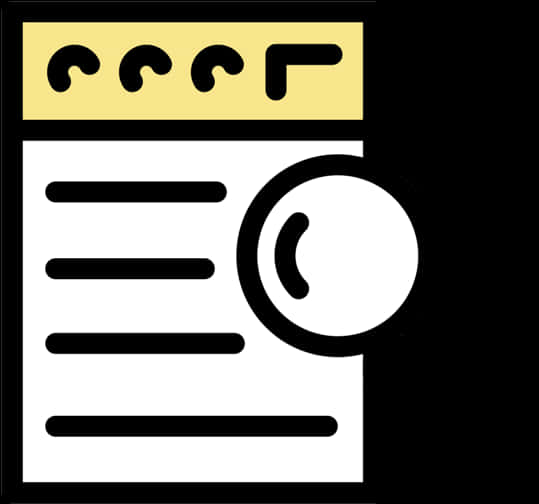 Stylized Document Search Icon PNG Image