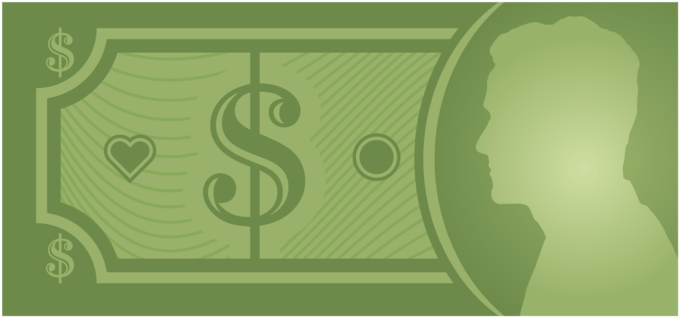 Stylized Dollar Bill Design PNG Image