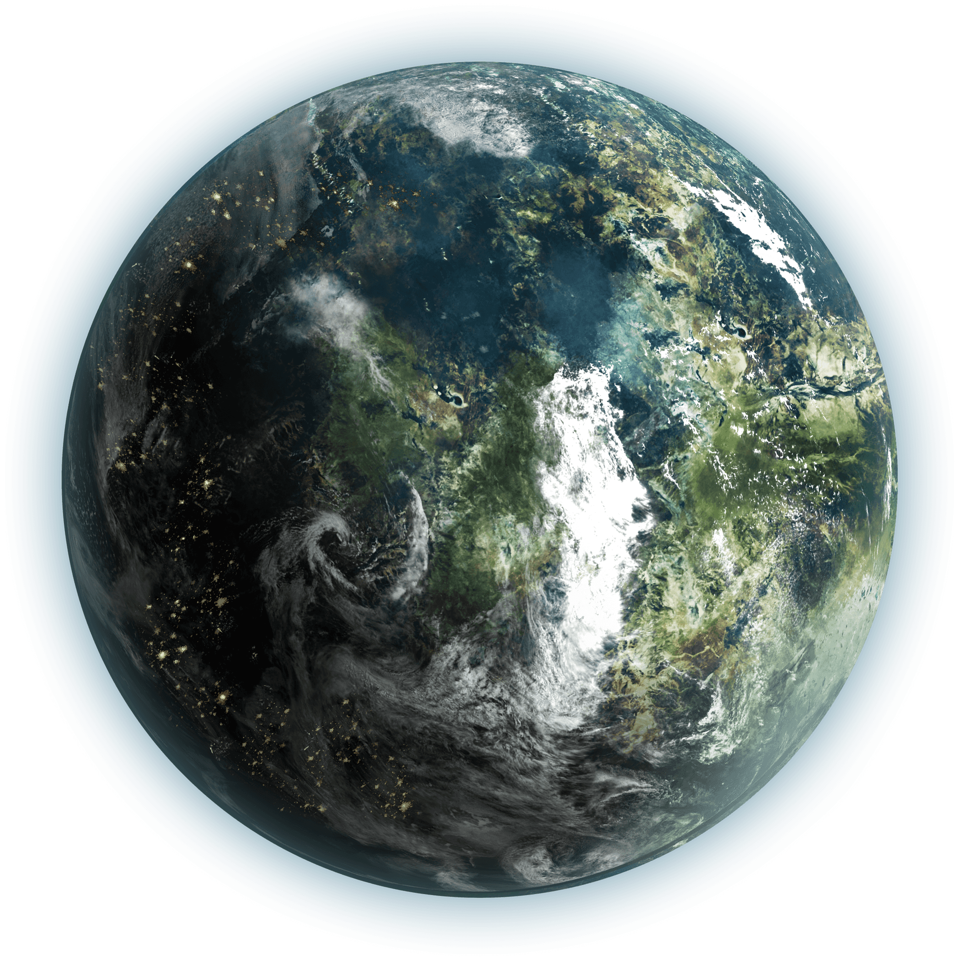 Stylized Earth Rendering PNG Image