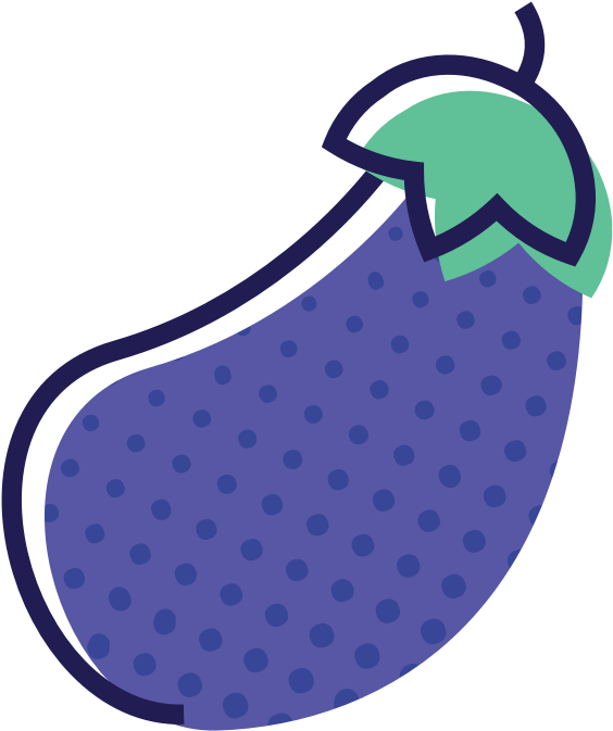 Stylized Eggplant Graphic PNG Image