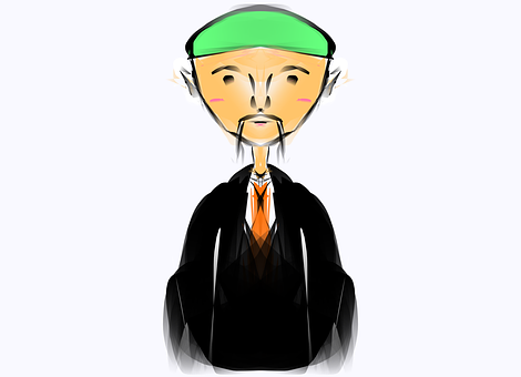 Stylized Elderly Man Illustration PNG Image