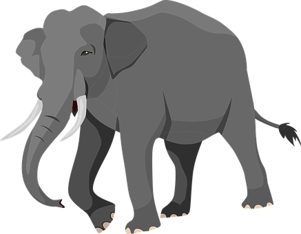 Stylized Elephant Illustration PNG Image