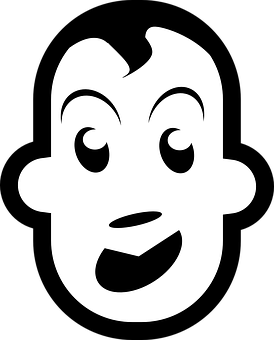 Stylized Face Blackand White PNG Image