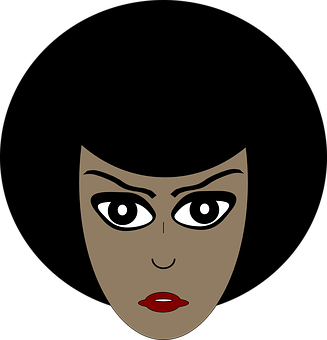 Stylized Female Face Graphic PNG Image