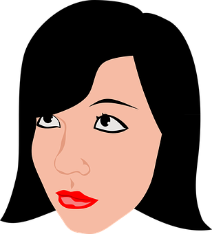 Stylized Female Face Vector PNG Image