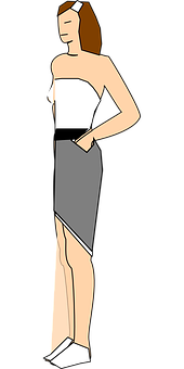 Stylized Female Figure Illustration PNG Image