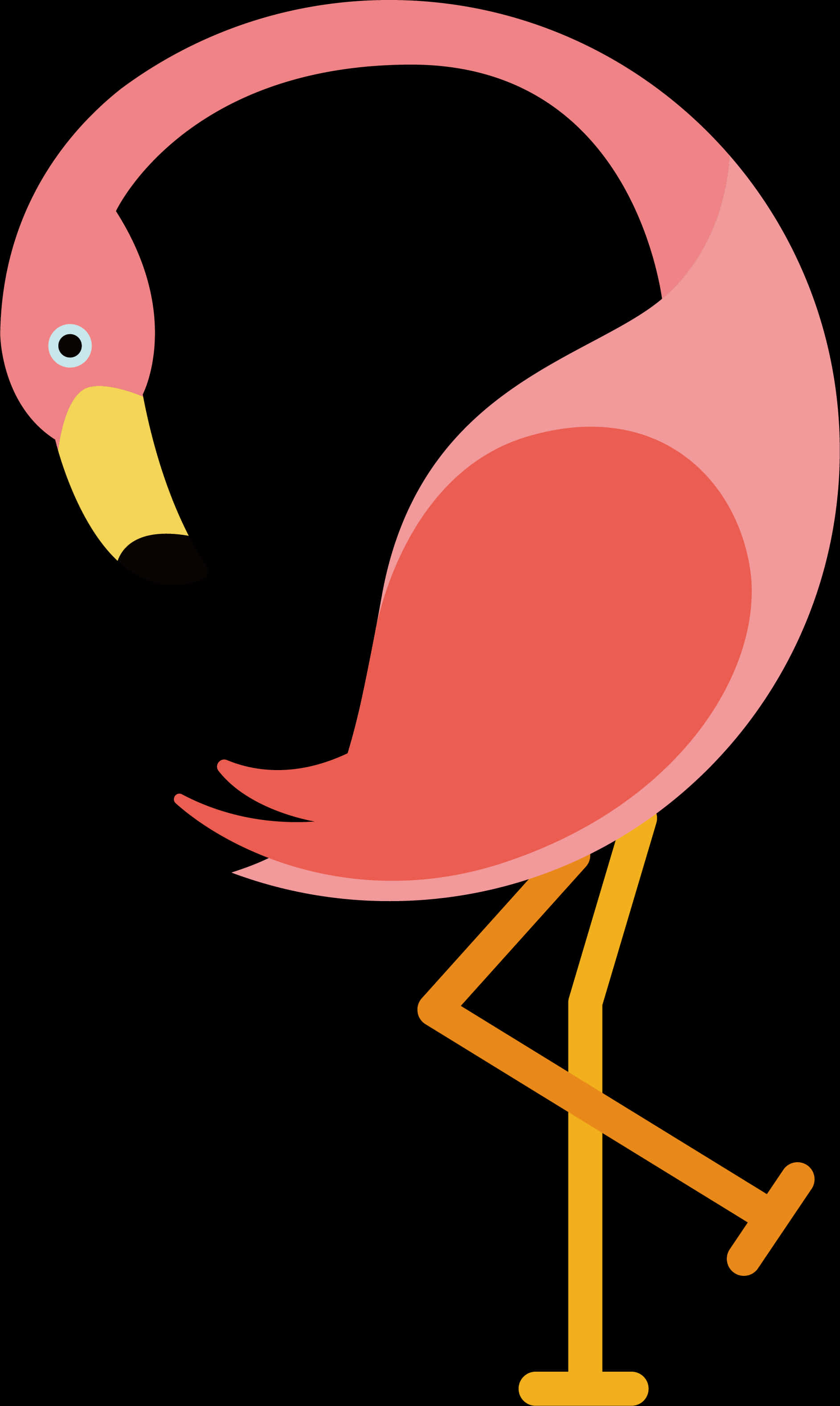 Stylized Flamingo Graphic PNG Image