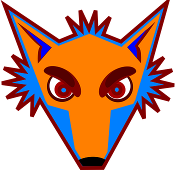 Stylized Fox Head Graphic PNG Image