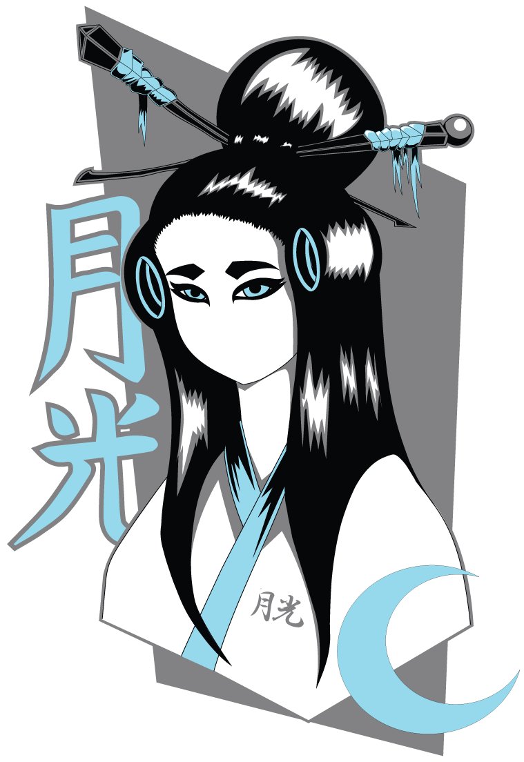 Stylized Geisha Artwork PNG Image