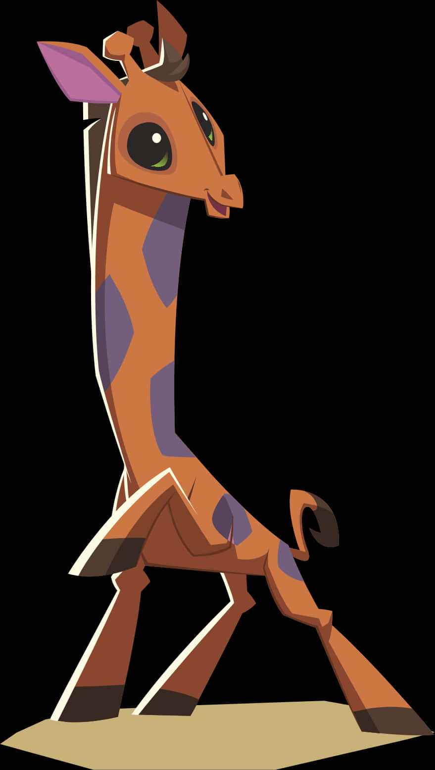 Stylized Giraffe Cartoon Character PNG Image