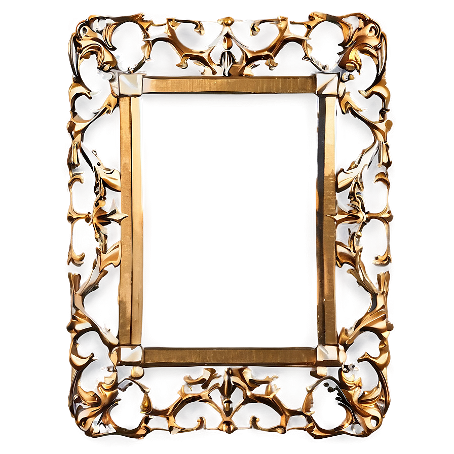 Stylized Gold Frame Png Esf16 PNG Image