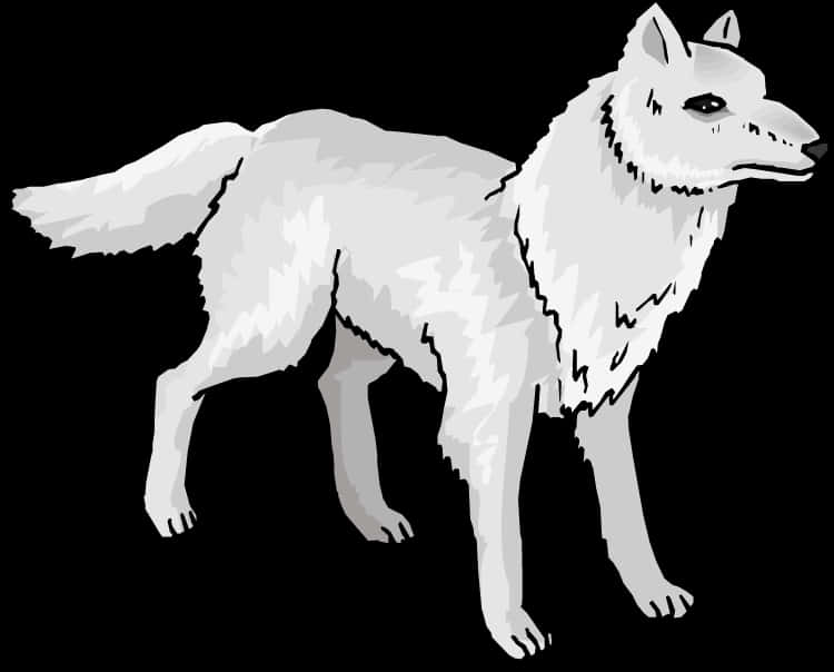 Stylized Gray Wolf Illustration PNG Image