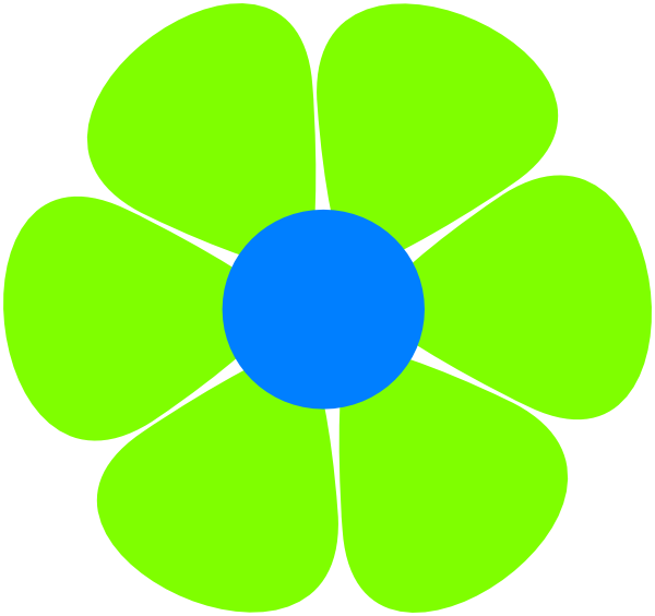 Stylized Green Flower Graphic PNG Image