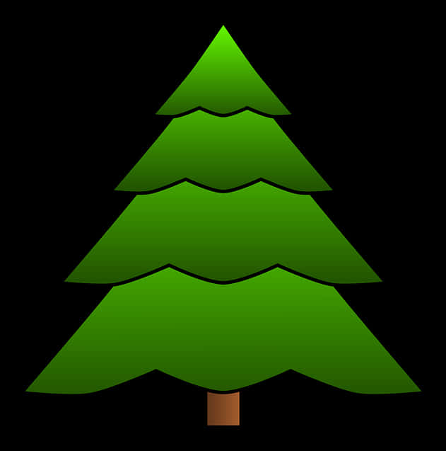 Stylized Green Pine Tree Graphic PNG Image