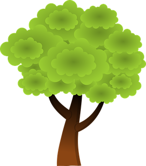 Stylized Green Tree Graphic PNG Image