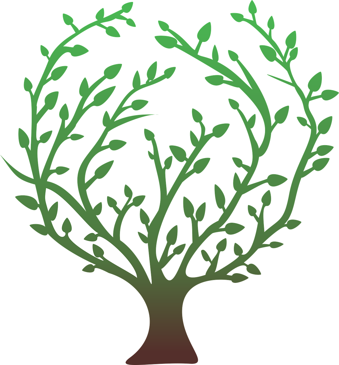 Stylized Green Tree Vector PNG Image