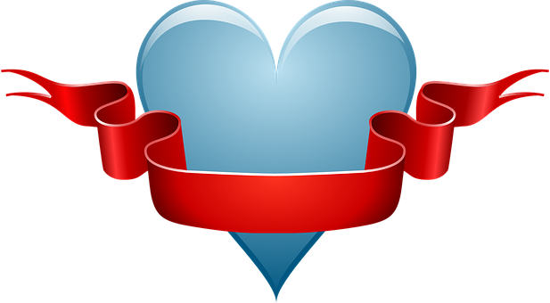 Stylized Heartwith Red Banner PNG Image