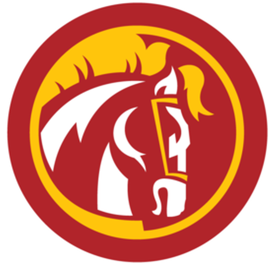 Stylized Horse Flame Football Logo PNG Image