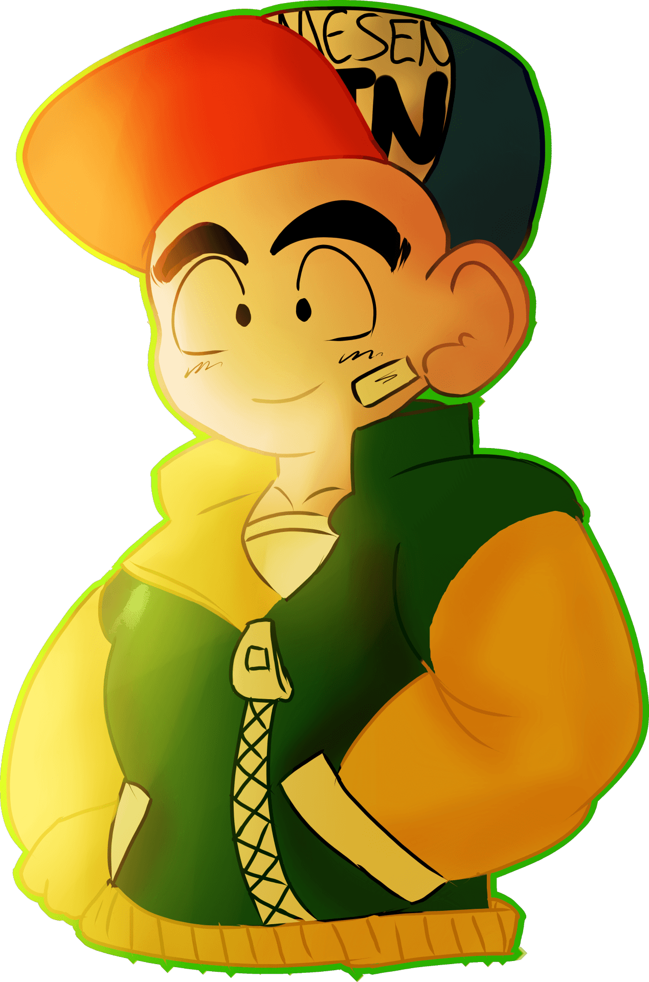 Stylized Krillin Artwork PNG Image