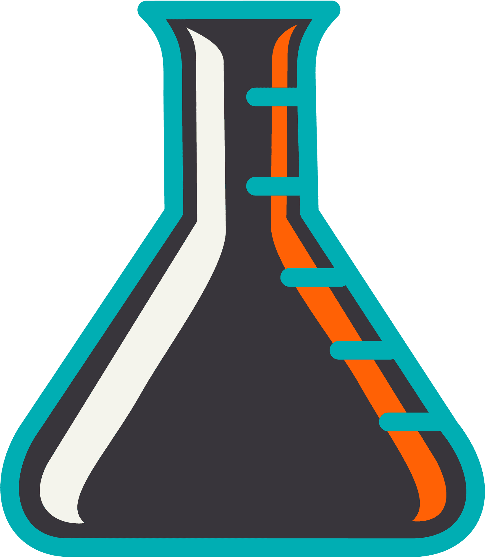 Stylized Laboratory Beaker Graphic PNG Image