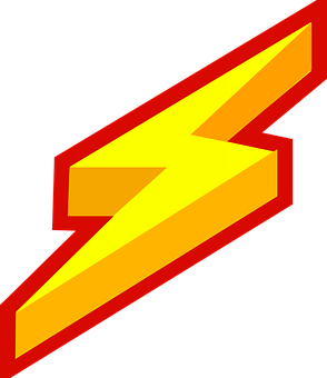 Stylized Lightning Bolt Graphic PNG Image